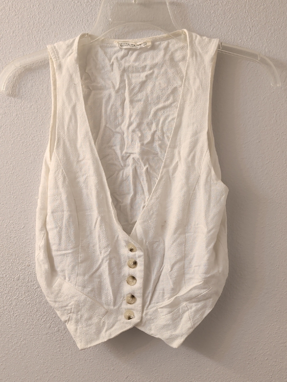 12th Tribe Cream Button-Front V-Neck Tank